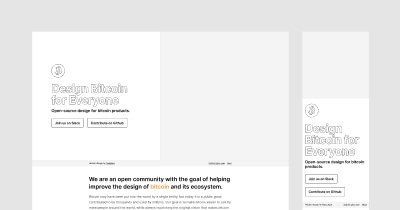 Landing page of the bitcoin.design website